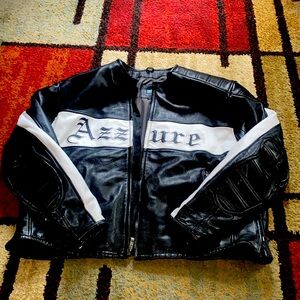 LEATHER MOTORCYCLE AZZURE MENS WEAR SZ 4XL